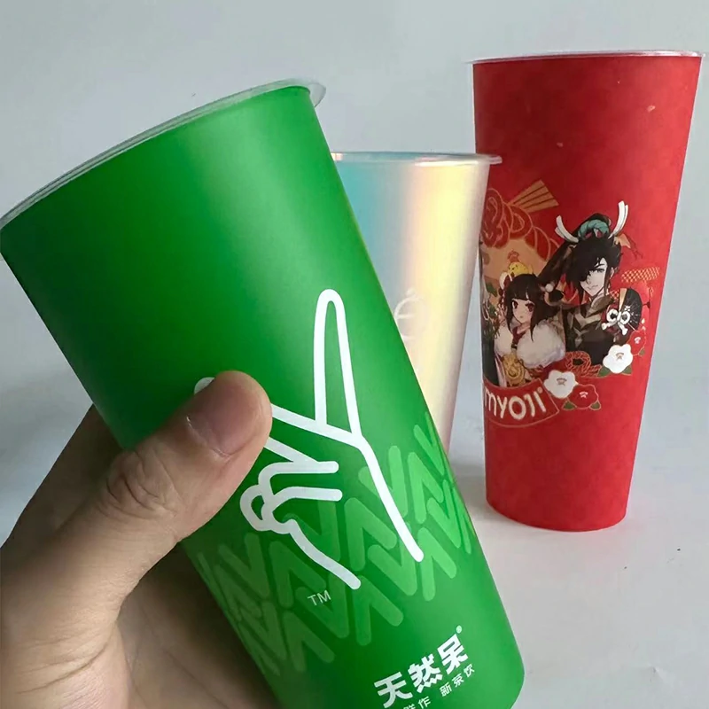 16oz 500ml Biodegradable Custom Plastic Pet PP Printing Bubble Tea Cups  with Lid Straw - China 16oz Bubble Tea Cup and 500ml Bubble Tea Cups price